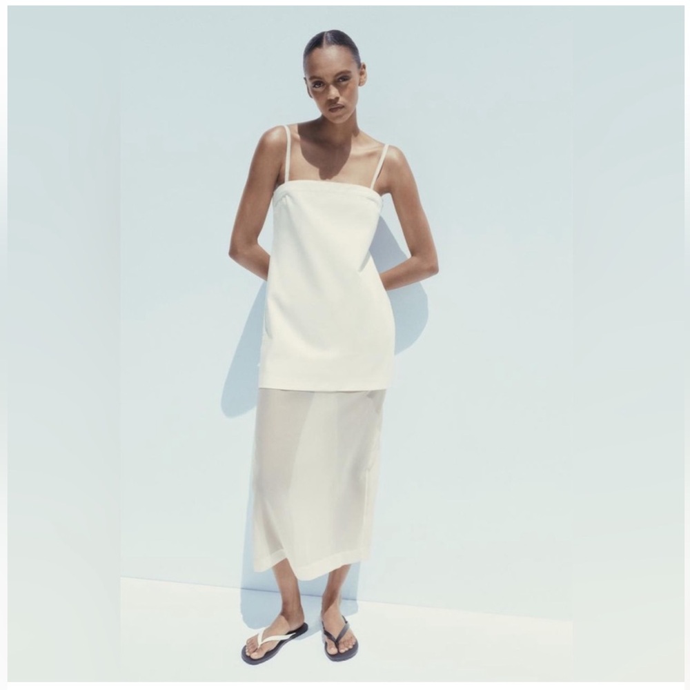 ORGANZA COMBINATION MIDI DRESS
